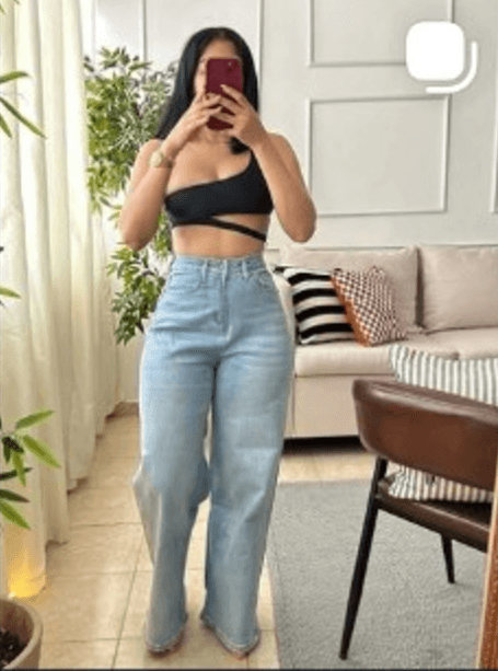 Wide leg gris azulado